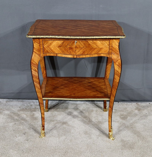 Small Precious Wood Coffee Table, Louis XV style - 1st part 19th century