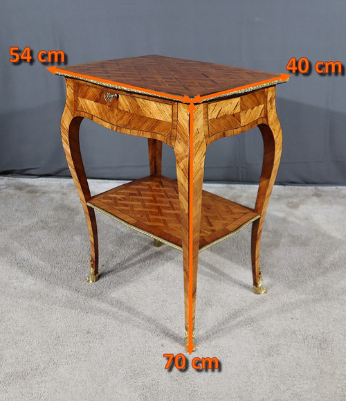 Small Precious Wood Coffee Table, Louis XV style - 1st part 19th century