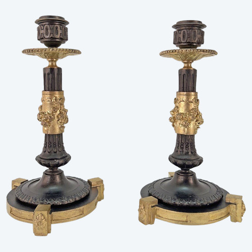 Paar Bronze-Kerzenständer von Henri Picard