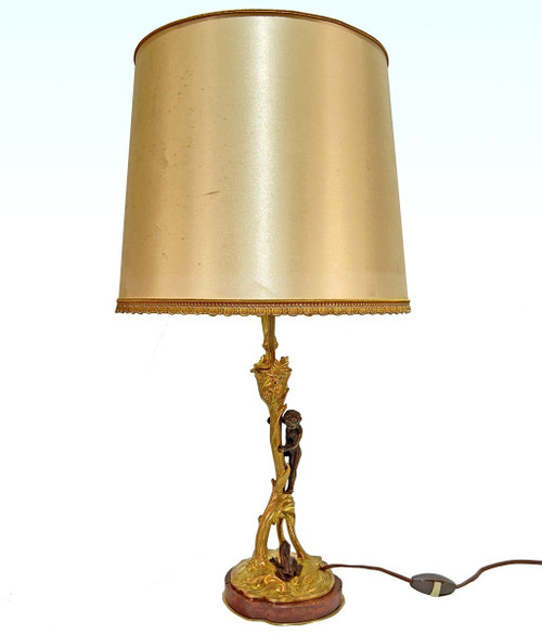 Lamp In Gilt And Patinated Bronze Auguste Delafontaine (1813-1892)