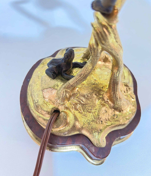 Lamp In Gilt And Patinated Bronze Auguste Delafontaine (1813-1892)