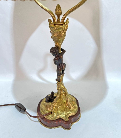 Lamp In Gilt And Patinated Bronze Auguste Delafontaine (1813-1892)