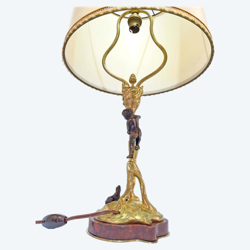 Lamp In Gilt And Patinated Bronze Auguste Delafontaine (1813-1892)