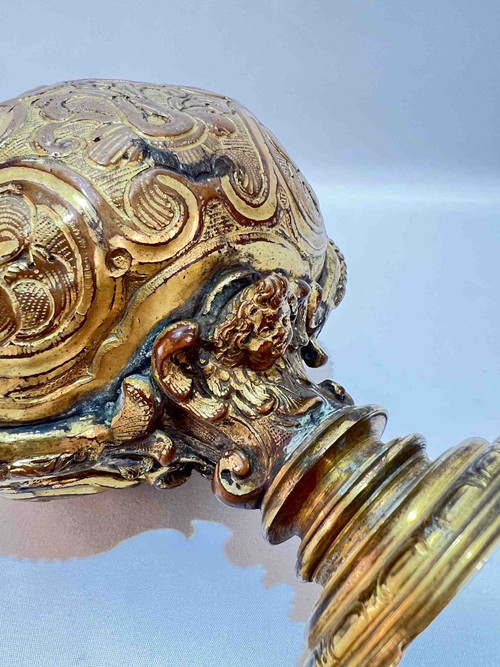Covered Vase, Cassolette, In Gilded Copper Regency Period