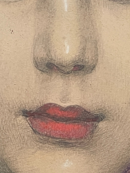 Portrait of a veiled woman by Gustave BRISGAND (1867-1944), Art Déco, France