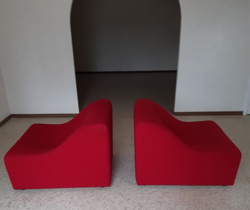 Pair of Chromatic model low chairs by Kwok Hoi Chan, for Steiner in unique pieces