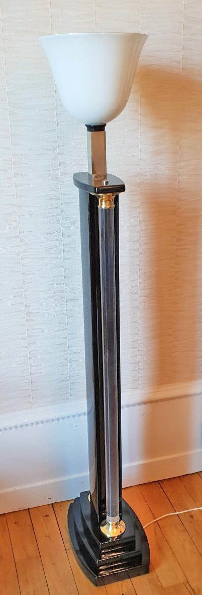 1970 Floor Lamp Lacquer And Lucite By Eric Maville And Jean Claude Mahey