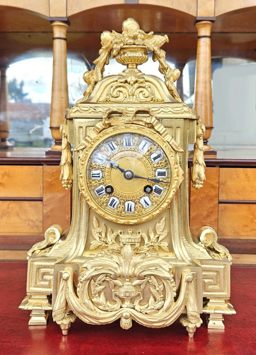 Louis XVI Borne Clock In Gilt Bronze