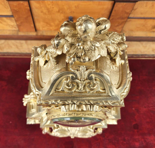 Louis XVI Borne Clock In Gilt Bronze