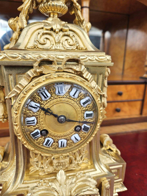 Louis XVI Borne Clock In Gilt Bronze