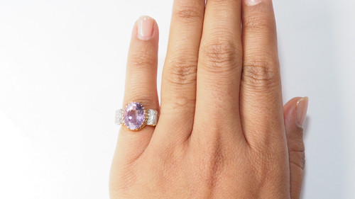 Bague noeud en or jaune, améthyste et diamants