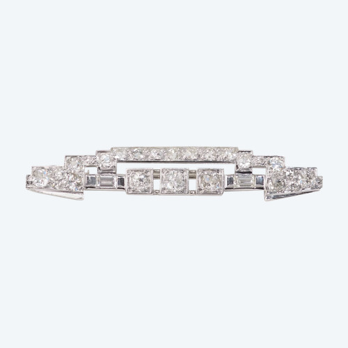 Spilla Art Déco in platino e diamanti