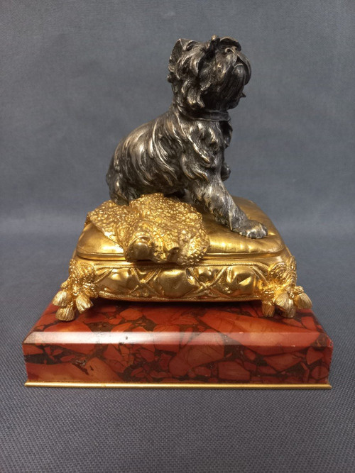 P Lecourtier Schmuckschatulle Silberbronze Und Goldbronze