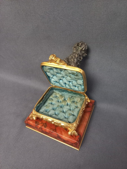 P Lecourtier Schmuckschatulle Silberbronze Und Goldbronze