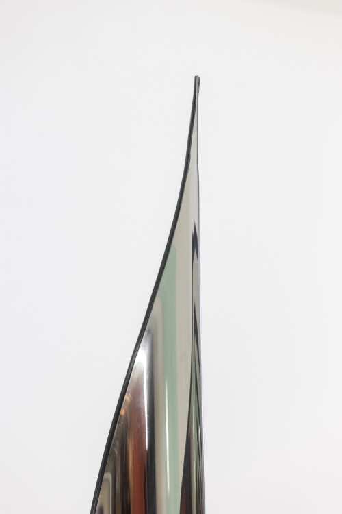 Stilnovo. Lampada da terra in acciaio inox lucido. Anni '70. LS5913589A