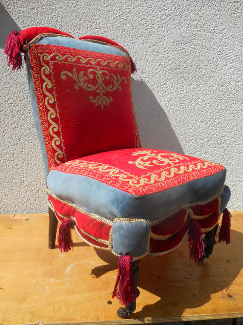 Pair of Napoleon III period low chairs