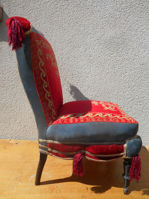 Pair of Napoleon III period low chairs