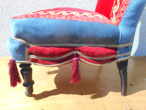 Pair of Napoleon III period low chairs