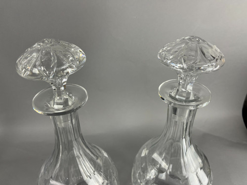 Coppia di caraffe di cristallo