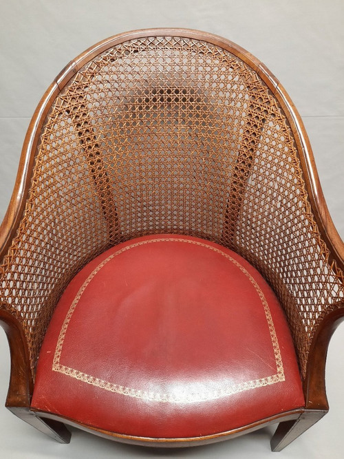 Fauteuil De Bureau Hollandais XVIIIe Siècle Assise En Cuir