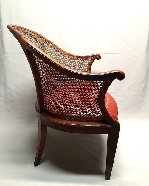 Fauteuil De Bureau Hollandais XVIIIe Siècle Assise En Cuir