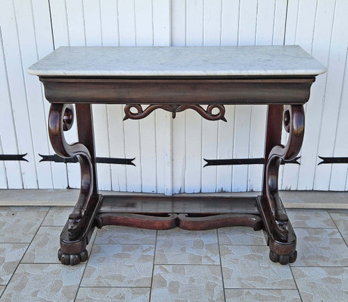 Consolle In Noce “con Serpenti” Italia 1830 Circa