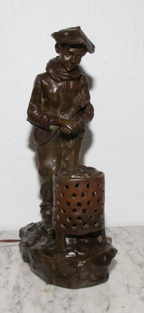 Luce Notturna In Bronzo Firmata J Cardona Epoca 1900