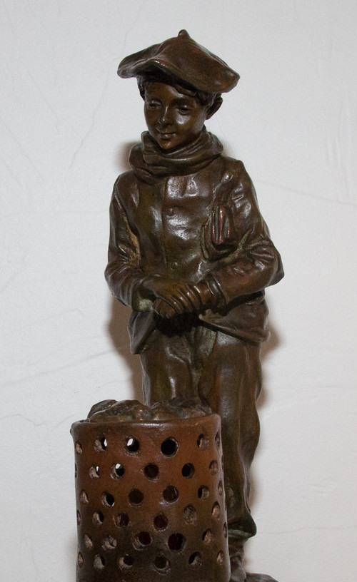 Luce Notturna In Bronzo Firmata J Cardona Epoca 1900