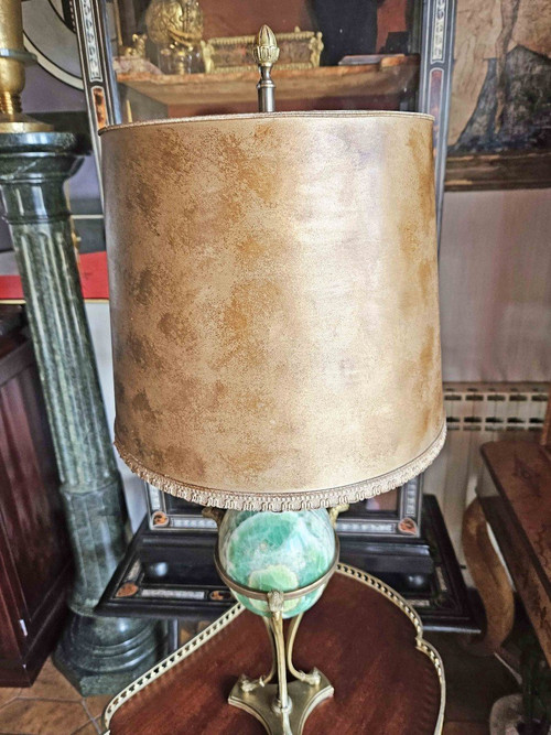 Lampada Spath in bronzo e fluorite firmata Maison Charles