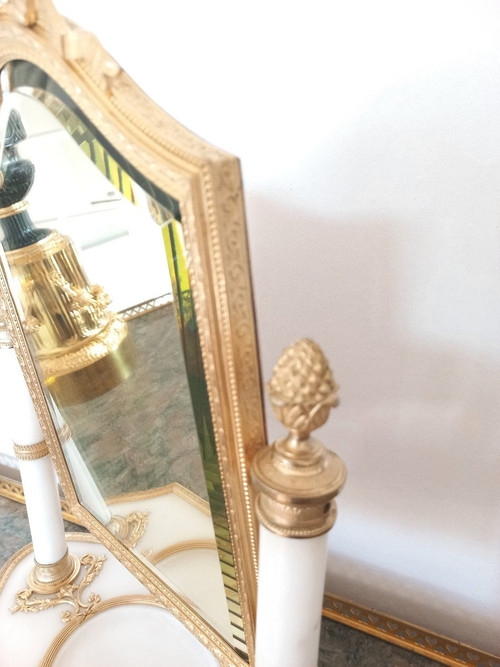 Louis XVI Psyche In Gilt Bronze And Carrara Marble Late 19th Century
