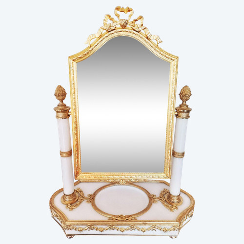 Louis XVI Psyche In Gilt Bronze And Carrara Marble Late 19th Century