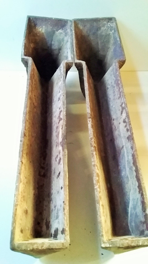 pair of 19th century cast iron empire andirons