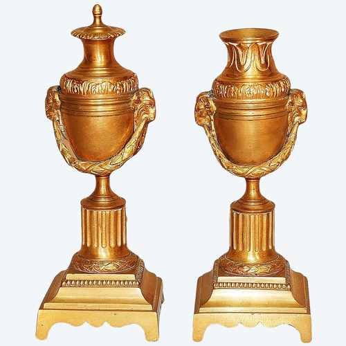 Paire De Flambeaux En Bronze Doré à Binet Réversible XIXe Siècle