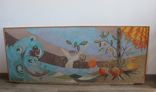 Mosaïque Représentant La Mer Vers 1950 Par Girardet