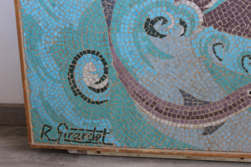 Mosaïque Représentant La Mer Vers 1950 Par Girardet