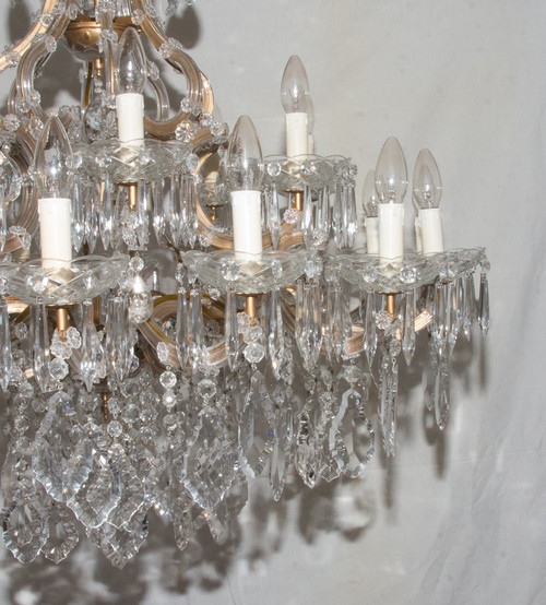 Large Italian Murano Chandelier with 24 Lights Mid 20th Century