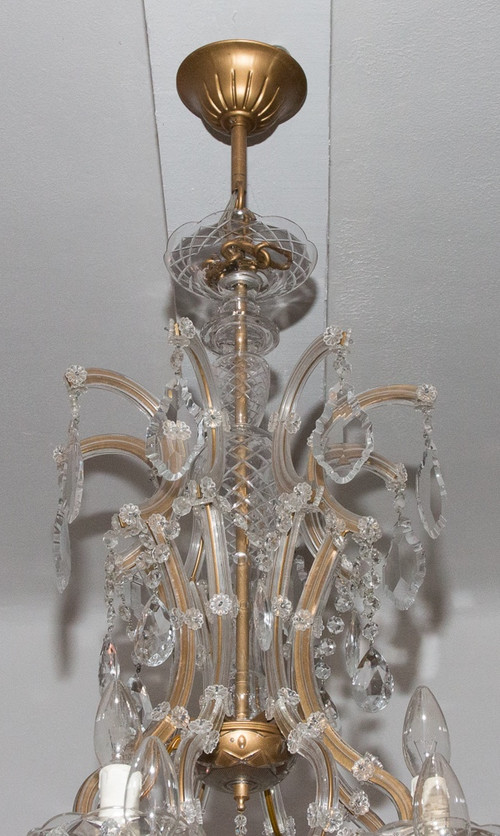 Large Italian Murano Chandelier with 24 Lights Mid 20th Century