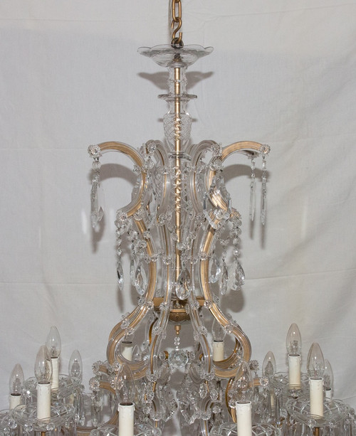Large Italian Murano Chandelier with 24 Lights Mid 20th Century