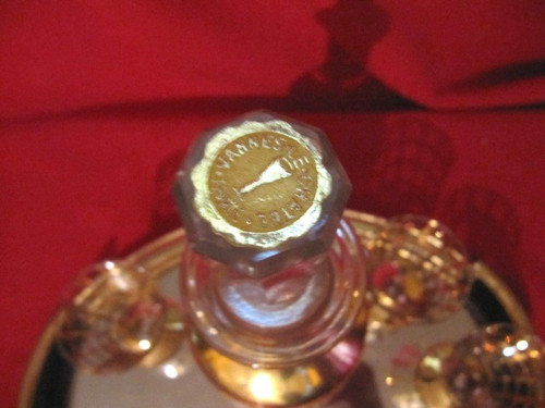 LIQUEUR SERVICE WITH TRAY OF 6 GLASSES AND CRYSTAL CARAFE FROM VANNE 1950s