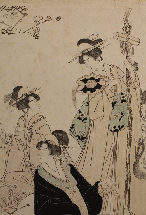 Japanese print 'The 3 beauties' by Toyokuni I (1769-1825)