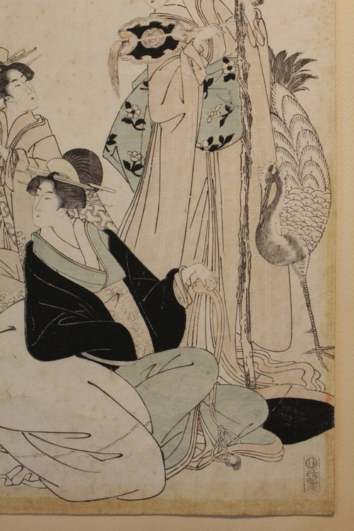 Japanese print 'The 3 beauties' by Toyokuni I (1769-1825)