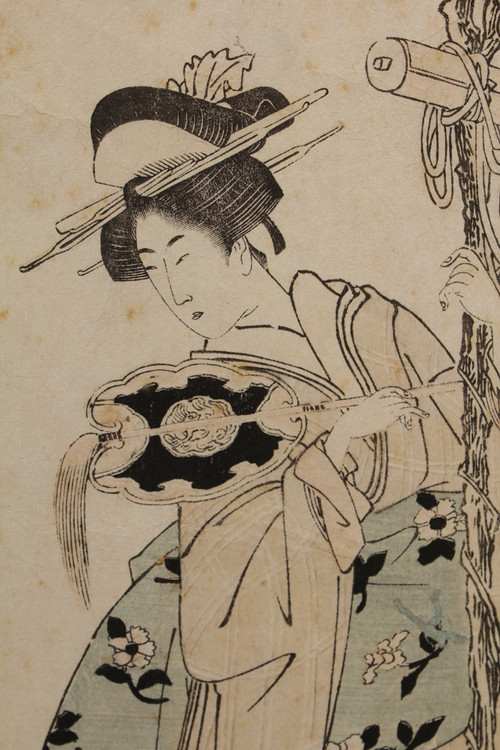 Japanese print 'The 3 beauties' by Toyokuni I (1769-1825)
