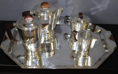 Coffee And Tea Service In Silver Metal Circa 1930