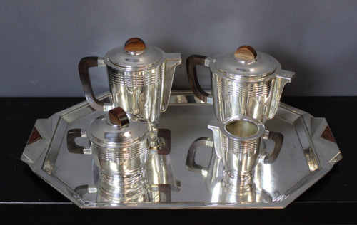 Coffee And Tea Service In Silver Metal Circa 1930