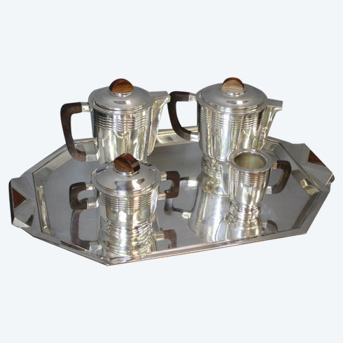 Coffee And Tea Service In Silver Metal Circa 1930
