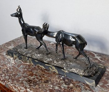 Important Bronze "The two Gazelles" signed I. Rochard - XXth