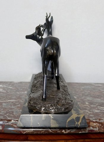 Important Bronze "The two Gazelles" signed I. Rochard - XXth