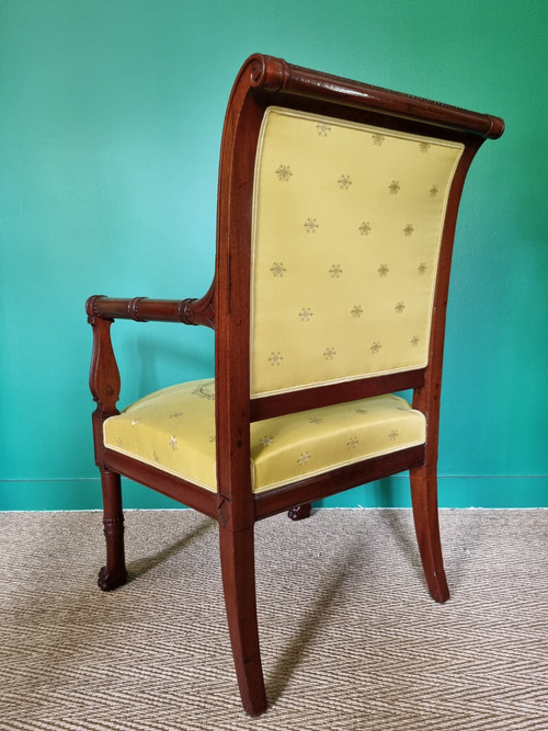 Jacob Frères, rare fauteuil de cabinet estampillé, d'époque Consulat