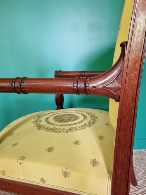 Jacob Frères, rare fauteuil de cabinet estampillé, d'époque Consulat