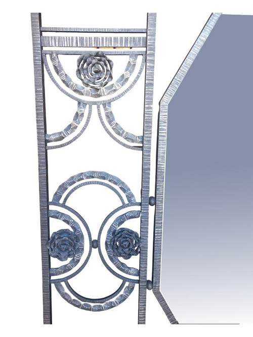 Art-Deco-Garderobe aus ramponiertem Eisen, 1930